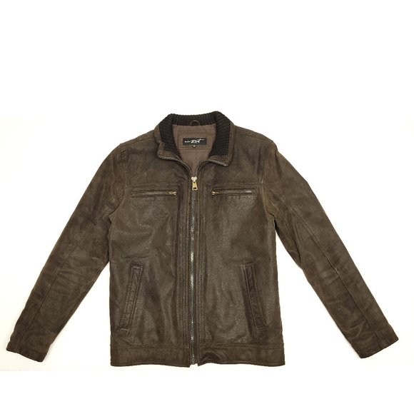 Black Rivet Men's Genuine Leather Jacket Size M Brown